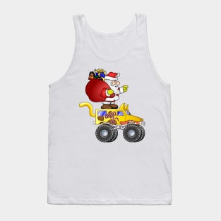 Santa riding monster truck Tank Top